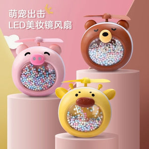 USB Animal Pocket Fan With Led Mirror