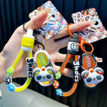 Load image into Gallery viewer, Panda Spinner Slipper Keychain
