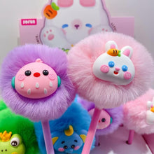 Load image into Gallery viewer, Kawaii Animal Pom Pom Black Gel Pen
