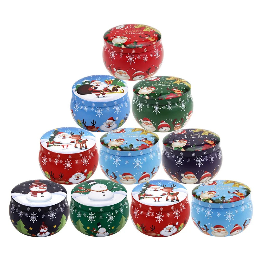 Xmas Big Aroma Glitter Candle Tin