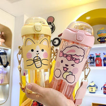 Load image into Gallery viewer, Kawaii Bunny Dual Sided Water Bottle
