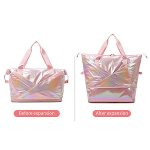 Holographic Expandable Travel Shoulder Bag