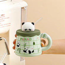 Load image into Gallery viewer, Bamboo Silicone Panda Ceramic Mug
