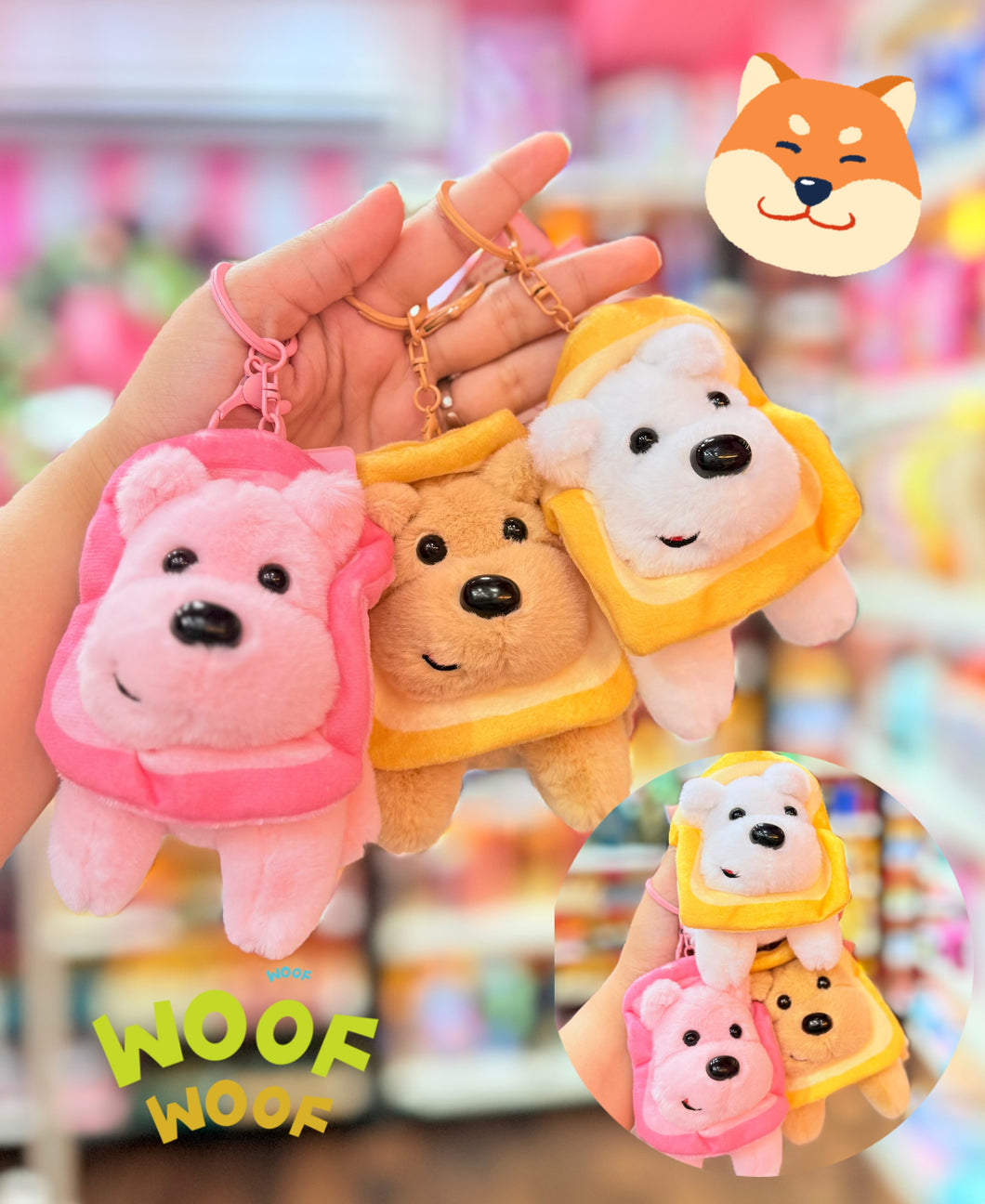 Bread Dog Plush Bag Charm