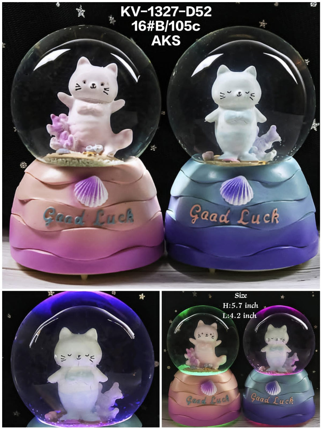 Cat Fish Snow Globe