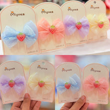 Load image into Gallery viewer, Strawberry Shimmer Hair Bow
