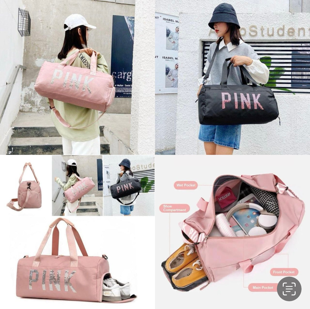 Weekender Bag Victoria's Secret Gym Bag Women Pink Victoria's