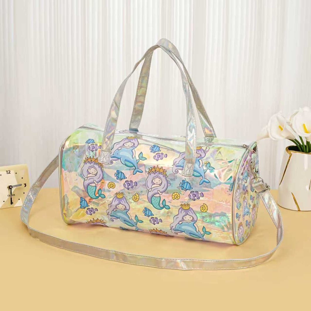 Mermaid Theme Holographic Duffel Bag