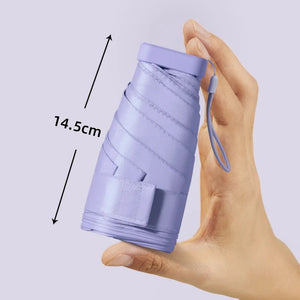 Mini 6 Fold Flat Umbrella Case| UV Protection