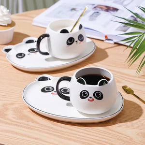 Kawaii Panda Ceramic Tea/Coffee/Milk Set With Tray