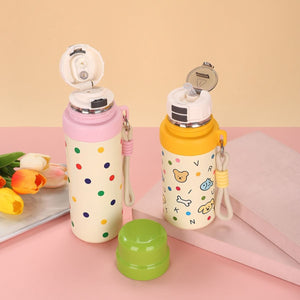 Kawaii Cartoon Dual Mouth Bottle With Cup