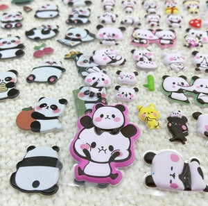 Mini Panda Puffed Stickers
