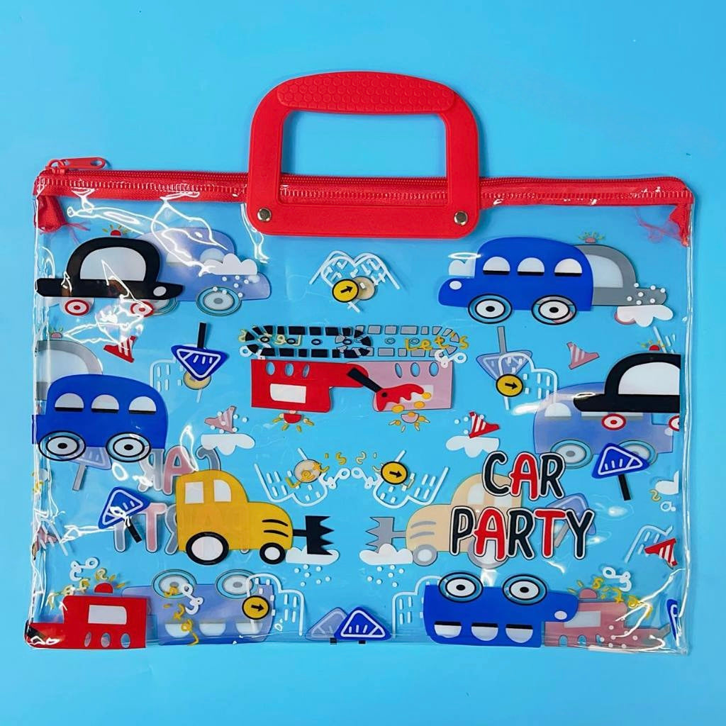 Car Theme PVC Handle Folder