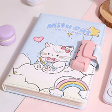 Load image into Gallery viewer, Milu Cat Lock Journal Notebooku
