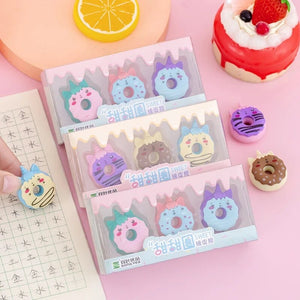 Unicorn Donut Eraser Set of 3