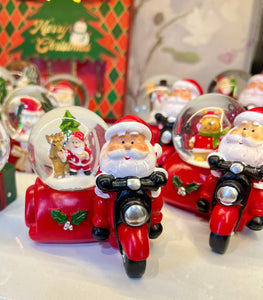 Santa on Scooty Mini Snow Globe