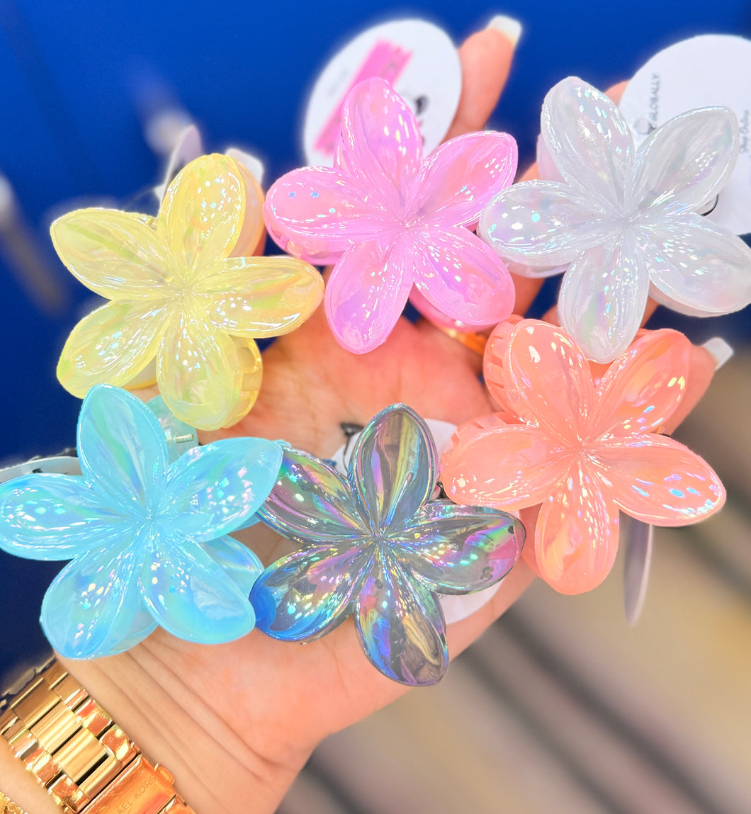 Crystal Flower Claw Clip