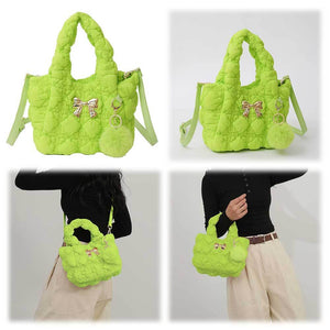Bow Plush Sling Bag