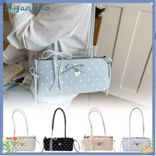 Load image into Gallery viewer, Polka Ribbon Chic Shoulder Bag with Hanging Charms
