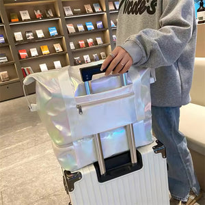 Holographic Expandable Travel Shoulder Bag