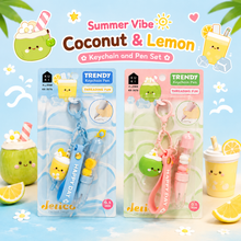 Load image into Gallery viewer, Summer Drink Pen &amp; 3D Keychain Set
