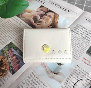 Strawberry 3 Fold Vegan Leather Wallet