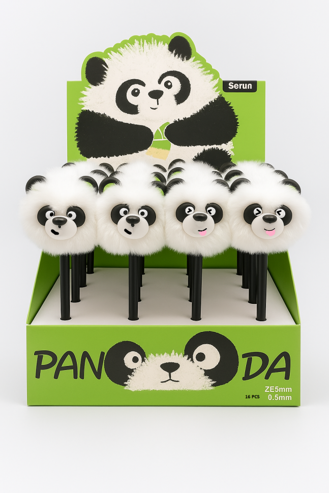 Panda Pom Pom Pen (Black Pen)