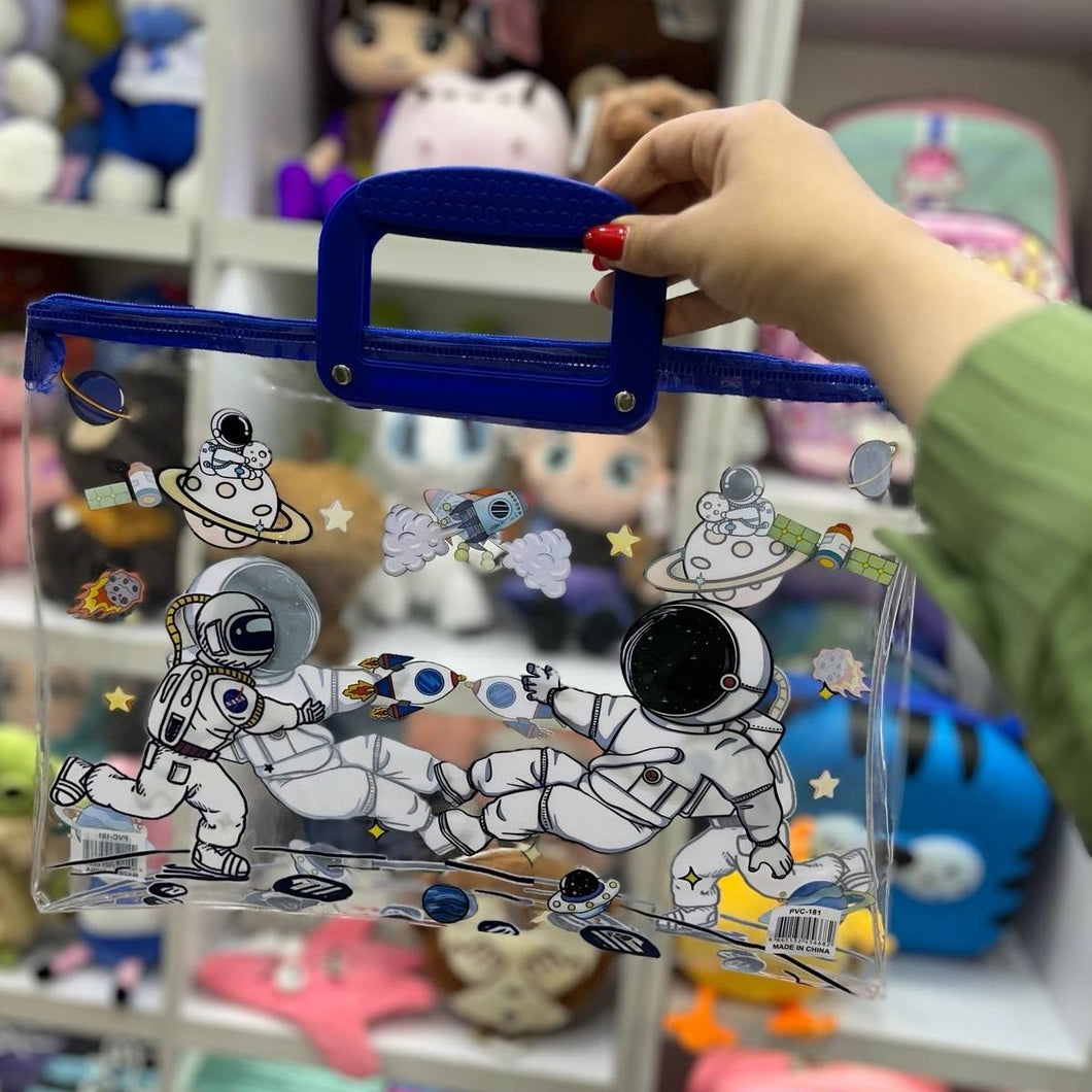 Space Theme PVC Handle Folder