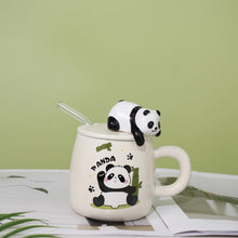 Load image into Gallery viewer, Lazy Panda Ceramic Coffee Mug with Spoon
