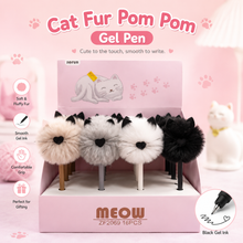 Load image into Gallery viewer, Cat Pom Pom Black Gel Pen
