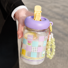 Load image into Gallery viewer, Floral Charm Glass Sipper Bottle
