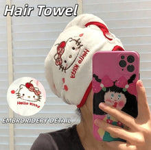 Load image into Gallery viewer, Hello Kitty Microfiber Hair Wrap
