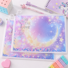 Load image into Gallery viewer, Purple Glitter A4 Folder
