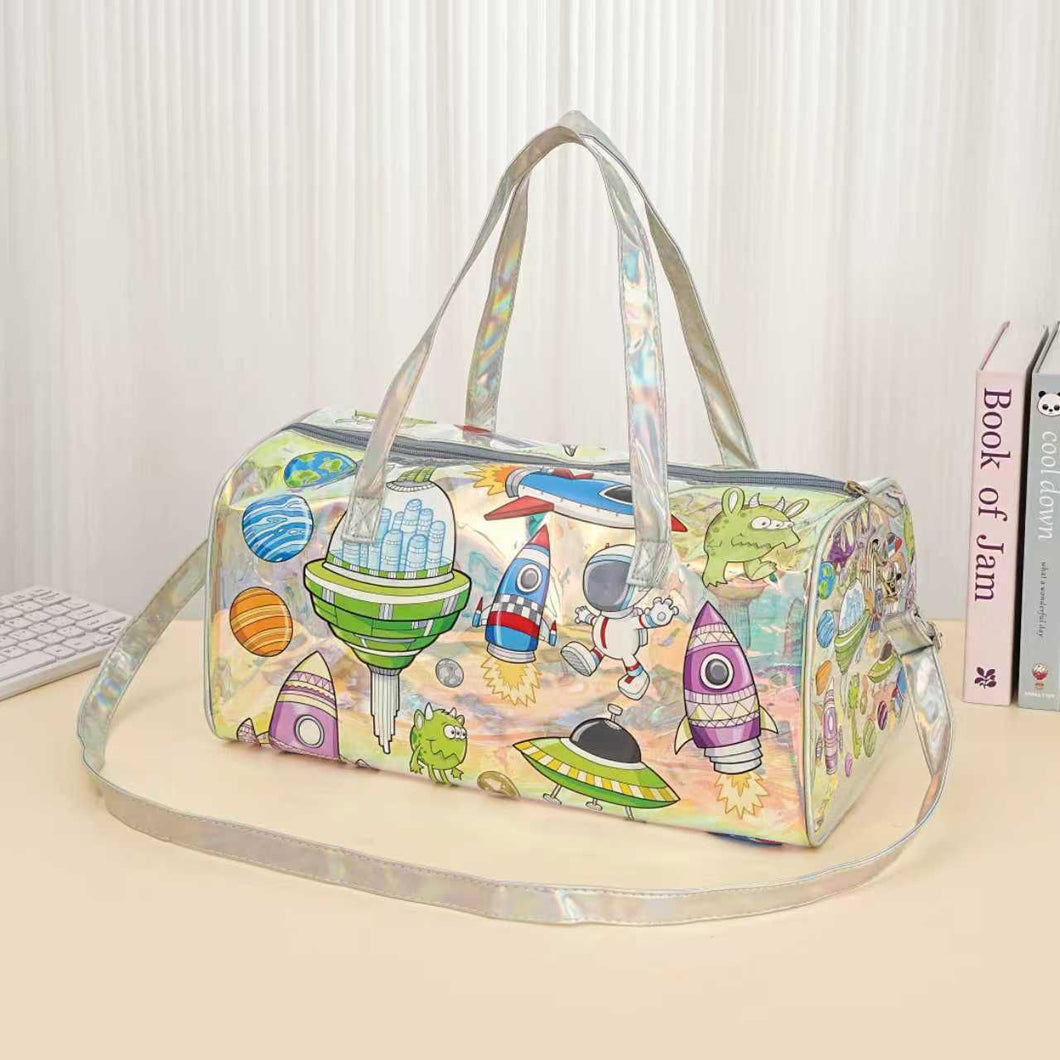 Space Theme Holographic Duffel Bag