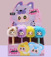 Load image into Gallery viewer, Fuzzy Onesie Party Pom Pom Black Gel Pen
