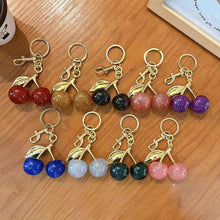 Load image into Gallery viewer, Big Crystal Cherry Bag Charm
