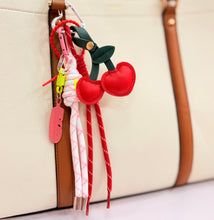 Load image into Gallery viewer, Cherry Leather Bag Charm
