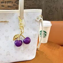 Load image into Gallery viewer, Big Crystal Cherry Bag Charm

