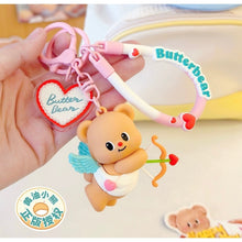 Load image into Gallery viewer, Butter Bear Cupid Premium Keychain / Bag Charm
