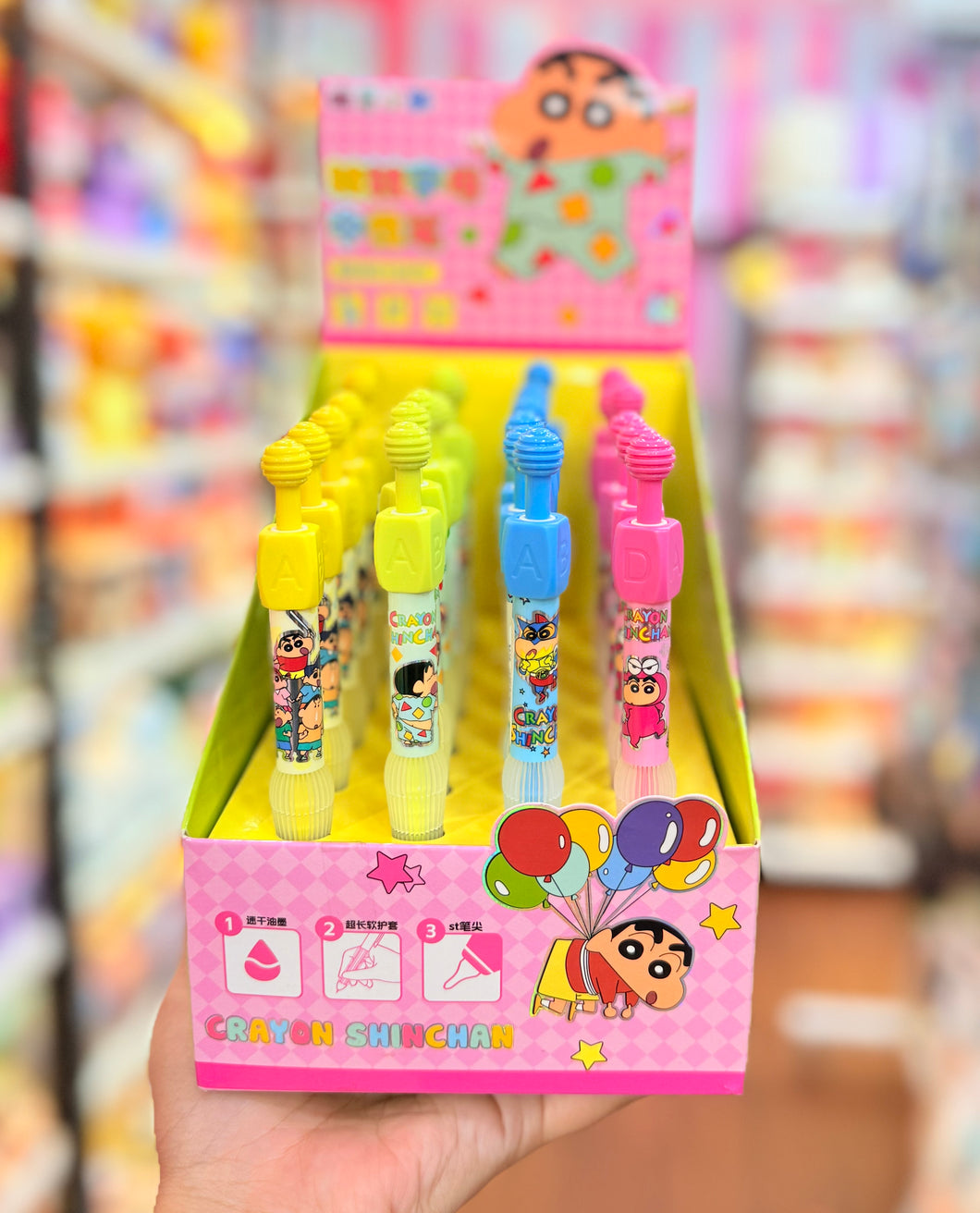 Shinchan Alphabet Cube Rotation Pen (Black Pen)