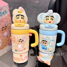 Load image into Gallery viewer, Shinchan Premium Plush Head Insulated SS Tumbler 900ml
