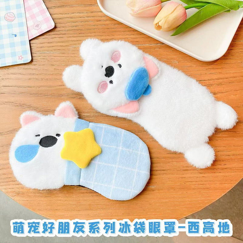 Furry Puppy Eye Mask with Gel Padding