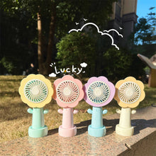 Load image into Gallery viewer, Sunny Flower Rechargeable Fan with Stand
