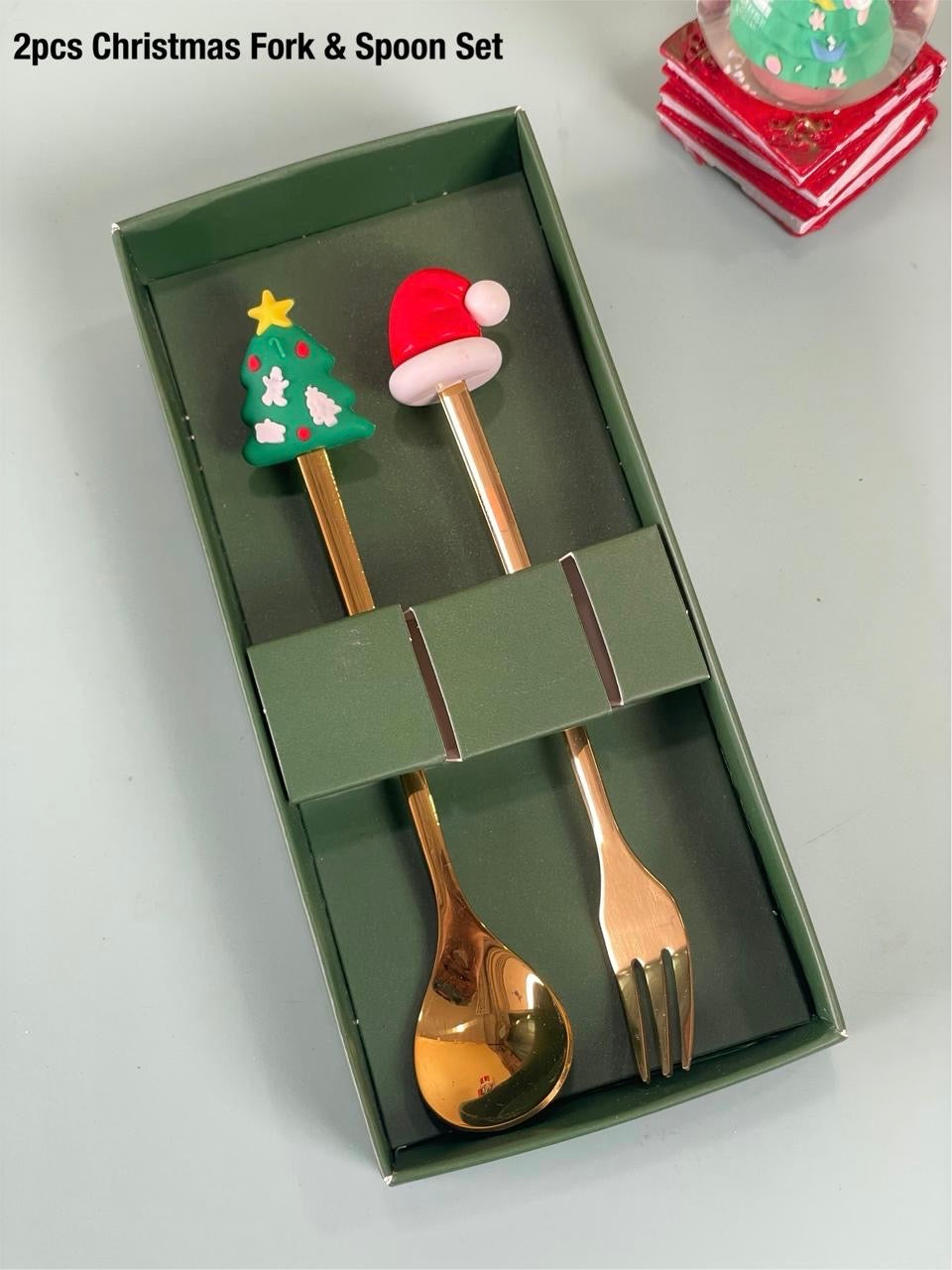 Xmas Tree & Santa Hat Cutlery Set