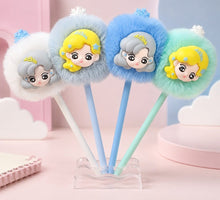 Load image into Gallery viewer, Princess Frozen Pom Pom Black Gel Pen
