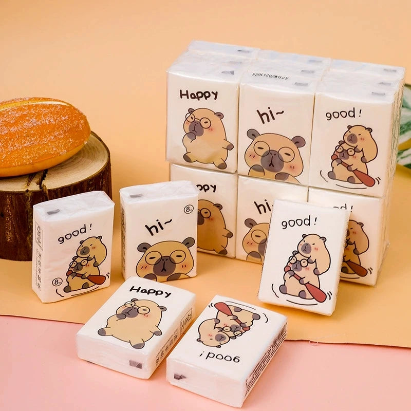 Capybara Pocket Tissue Pack of 9