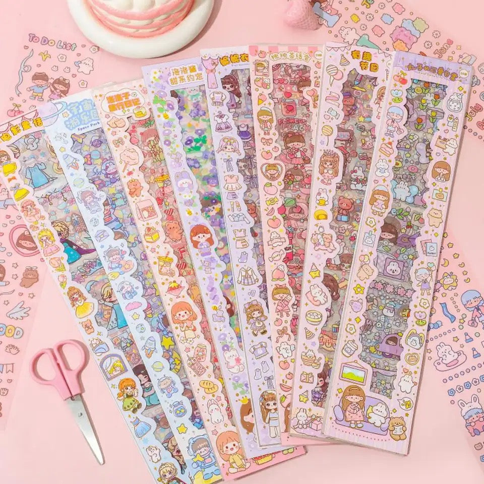 Kawaii Girl Sticker Strips