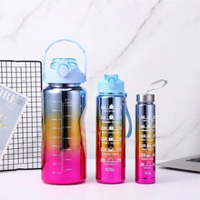 Load image into Gallery viewer, Holographic 3 in 1 Motivational Water bottles
