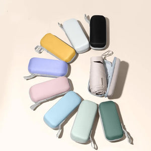 Mini 6 Fold Flat Umbrella Case| UV Protection