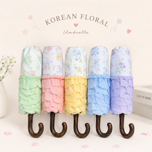 Load image into Gallery viewer, Floral Curve Wooden Handle Umbrella
